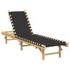 vidaXL Ligstoel met zwart geweven band 55x200x30 cm bamboe