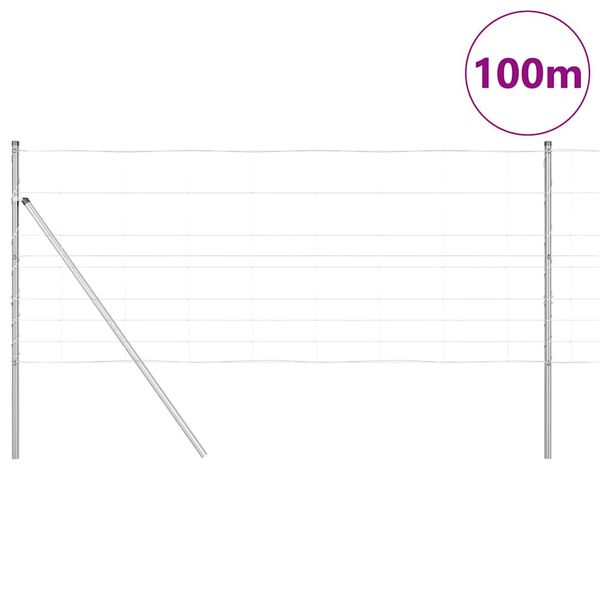 vidaXL Afrasteringspaal Gegalvaniseerd 100 x 1 m Staal