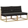 vidaXL Buiten Midden Sofa Massief Acaciahout en Textilene Wit