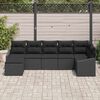 vidaXL Tuin Sofa Set met kussen met opslag 7 pcs Zwart poly rattan