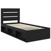 vidaXL Bedframe met hoofdeinde Zwart 90 x 200 cm Massief grenenhout