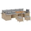 vidaXL Tuinbankenset 10 st Beige poly rattan
