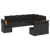 vidaXL 10-delige Loungeset met kussens poly rattan zwart