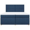 vidaXL Boxspring met matras stof blauw 200x200 cm