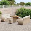 vidaXL Tuin Sofa Set met kussen met opslag 9 pcs Beige poly rattan