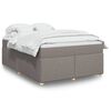 vidaXL Boxspring met matras stof taupe 140x200 cm