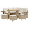 vidaXL Tuin Sofa Set met kussen met opslag 9 pcs beige en crèmekleurig