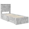 vidaXL Bedframe Beton Grijs en Zilver 70 x 190 cm Bewerkt hout