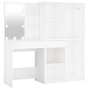 vidaXL Kaptafel met 2 kastjes en LED's bewerkt hout wit