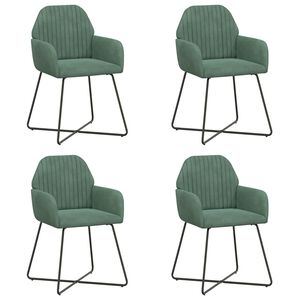 vidaXL Eettafelstoelen 4 st fluweel Zeegroen 55 x 50 x 84 cm