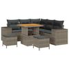 vidaXL Tuin Sofa Set met kussen met opslag met kussen 8 pcs Grijs