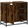 vidaXL Wastafelkast 65x33x60 cm bewerkt hout gerookt eikenkleurig