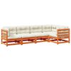 vidaXL 5-delige Loungeset met kussens massief grenenhout wasbruin