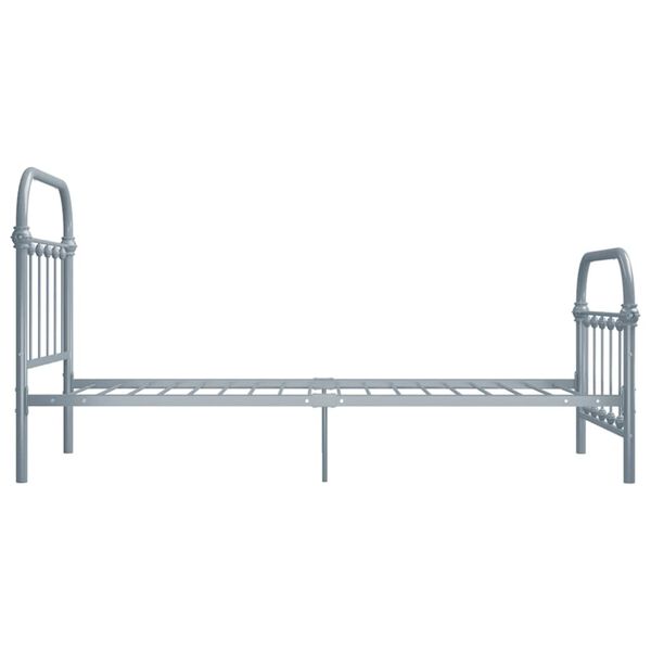 vidaXL Bedframe metaal grijs 100x200 cm