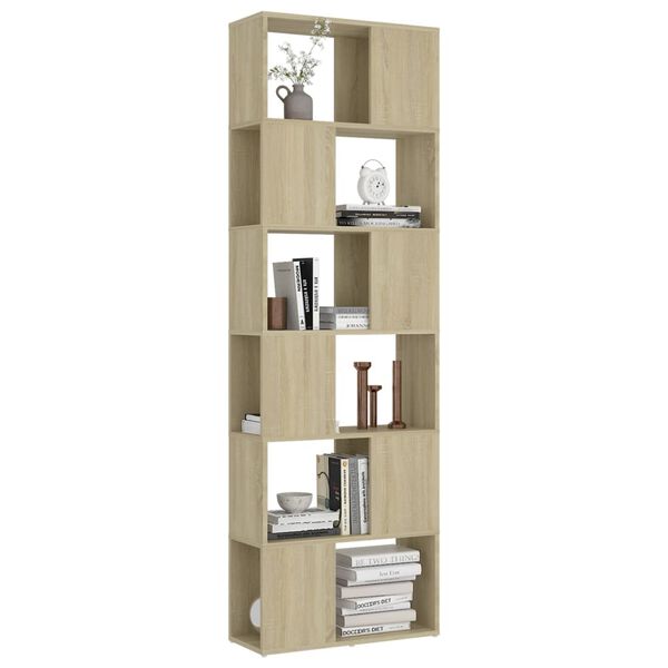 vidaXL Boekenkast/kamerscherm 60x24x186 cm bewerkt hout sonoma eiken