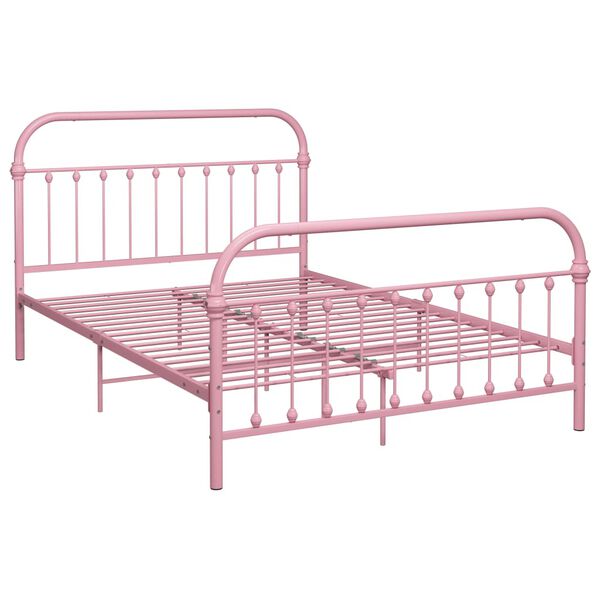vidaXL Bedframe metaal roze 140x200 cm