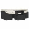 vidaXL Tuin Sofa Set 7 st Zwart en Cr&egrave;me poly rattan