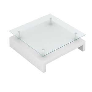 vidaXL Salontafel met glazen tafelblad wit