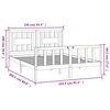 vidaXL Bedframe met hoofdbord massief grenenhout grijs 150x200 cm