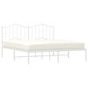 vidaXL Bedframe met hoofdbord metaal wit 160x200 cm