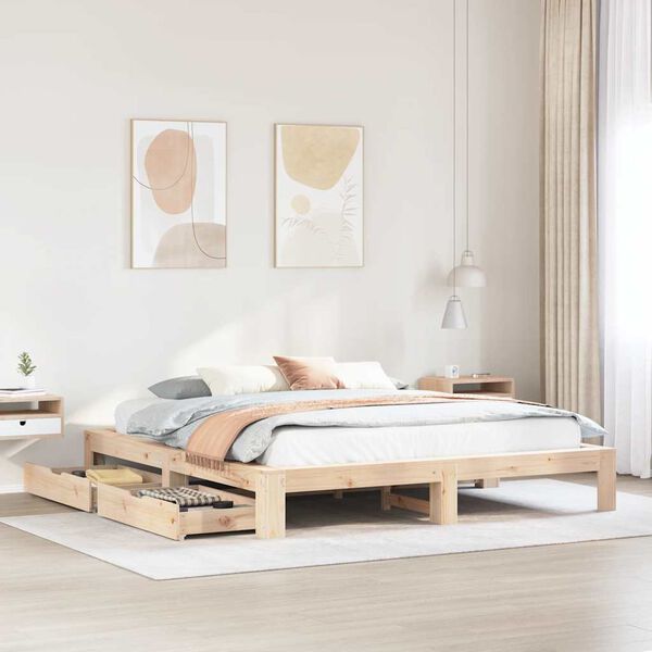 vidaXL Bedframe zonder matras massief grenenhout 180x200 cm