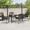 vidaXL Tuin eettafelset met kussen 5 pcs Zwart poly rattan