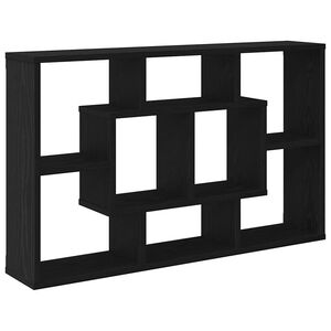 vidaXL Wandplank met plank Zwart Eiken 85 x 16 x 52,5 cm Bewerkt hout