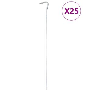 vidaXL Tentharingen 25 st &Oslash;5 mm 30 cm gegalvaniseerd staal