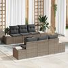 vidaXL Tuin Sofa Set met kussen met opslag 8 pcs Grijs poly rattan