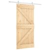 vidaXL Schuifdeur Natuurlijk en Wit 95 x 210 cm Massief Grenenhout