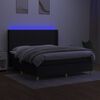 vidaXL Boxspring met matras en LED stof zwart 160x200 cm