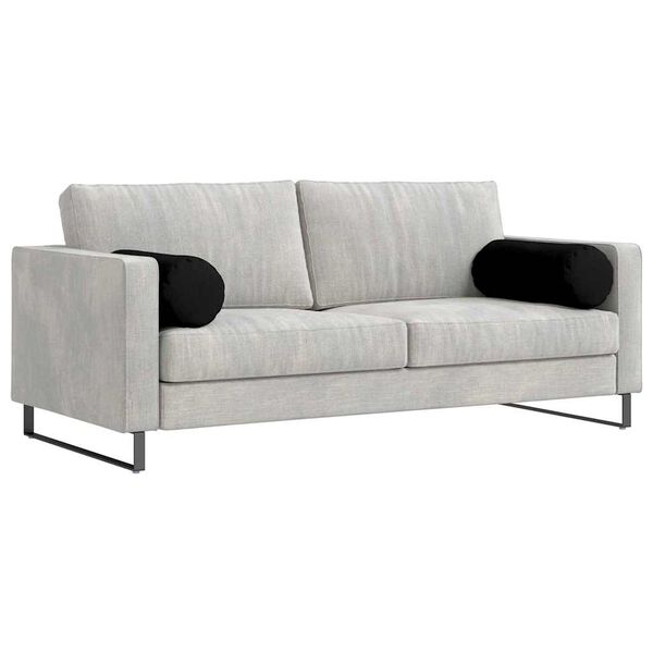 vidaXL Bolster Kussens 2 stuks Zwart Ø 25 x 70 cm Microvezel Stof