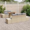 vidaXL Tuin Eetset met kussen 6 pcs Beige en Grijs