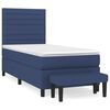vidaXL Boxspring met matras stof blauw 90x200 cm
