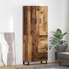 vidaXL Hoge kast met lade 2 pcs Oud Hout 69,5 x 34 x 180 cm