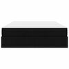 vidaXL Bedframe met matras met matras 2 pcs Zwart Stof