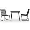 vidaXL 3-delige Tuinset poly rattan en glas