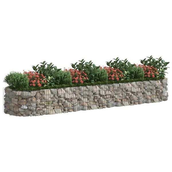 vidaXL Gabion plantenbak verhoogd 400x100x50 cm gegalvaniseerd ijzer