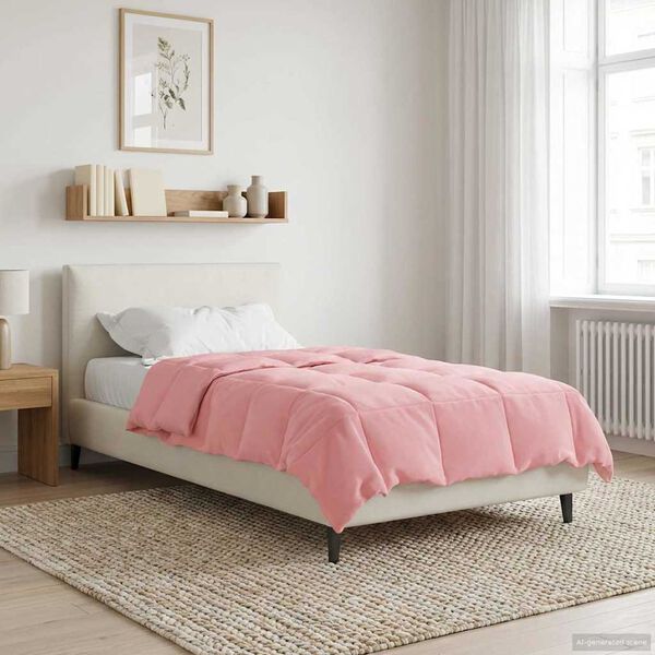 vidaXL Winter Dekbed Gekwilt Roze 155 x 200 cm Microfiber