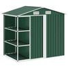 vidaXL Tuinschuur met rek 205x130x183 cm ijzer groen