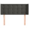 vidaXL Hoofdbord met randen 93x16x78/88 cm fluweel donkergrijs