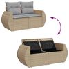 vidaXL Tuin Sofa Set met kussen met opslag 9 pcs beige en lichtgrijs