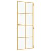 vidaXL Binnendeur smal 76x201,5 cm gehard glas en aluminium goudkleur