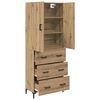 vidaXL Highboard Artisan Eiken 69,5 x 34 x 180 cm Bewerkt hout
