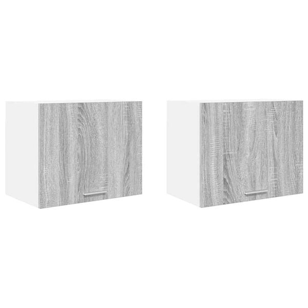 vidaXL Hangkast 2 pcs Grijs Sonoma en Wit 50 x 31 x 40 cm Bewerkt hout