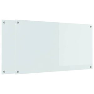 vidaXL Keuken Spatscherm 2 pcs Wit 110 x 60 cm gehard glas