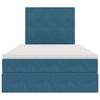 vidaXL Opbergbed met LED met matras Donkerblauw 120 x 200 cm Fluweel
