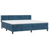 vidaXL Boxspring met matras fluweel donkerblauw 200x200 cm