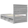 vidaXL Bedframe Grijs Sonoma 100 x 200 cm Massief grenenhout