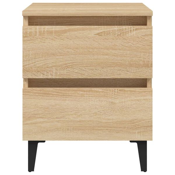 vidaXL Nachtkastjes 2 st 40x35x50 cm bewerkt hout sonoma eikenkleurig